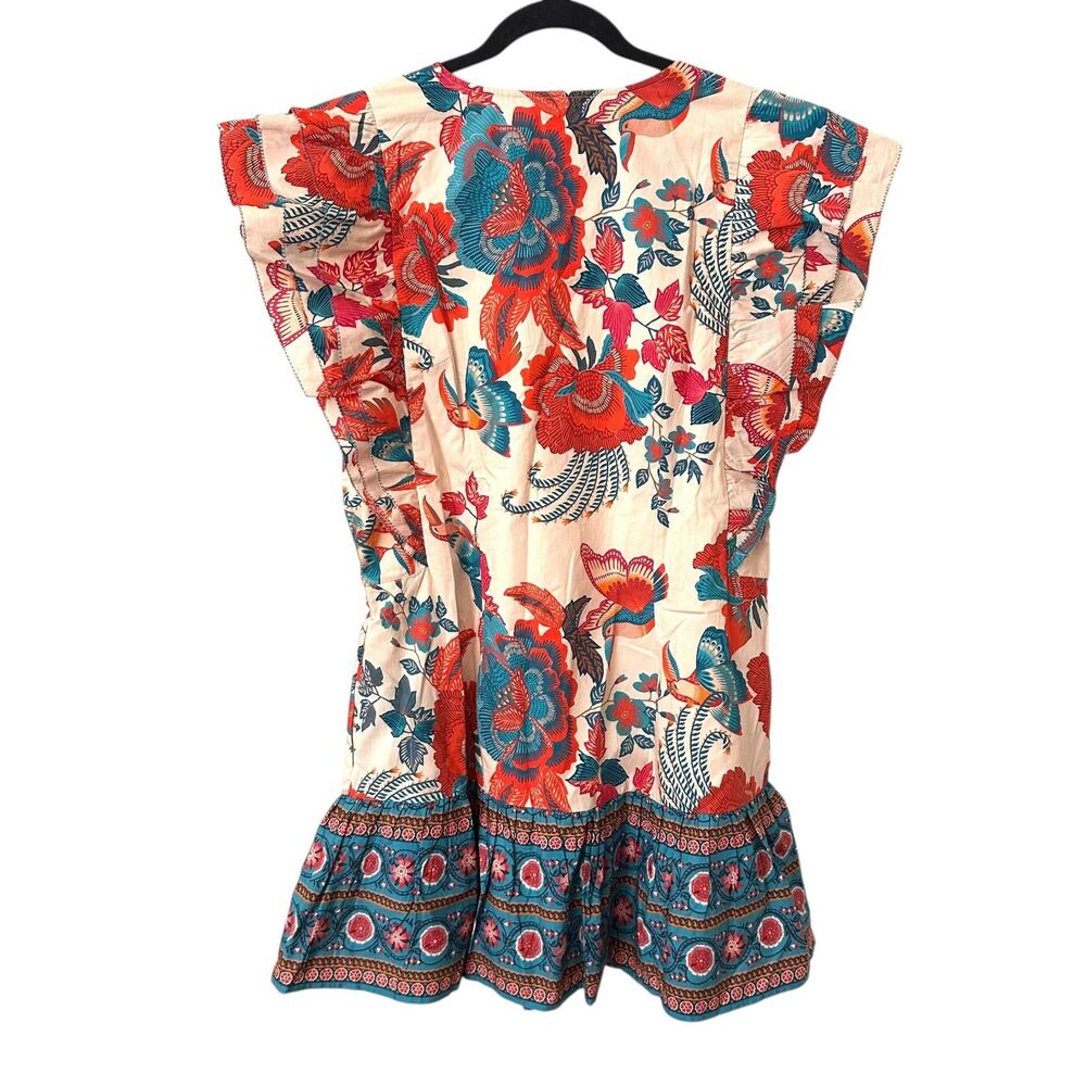 NEW NWT FARM RIO X ANTHROPOLOGIE Ruffled Tropical Mini‎ Dress Large - Picture 3 of 5